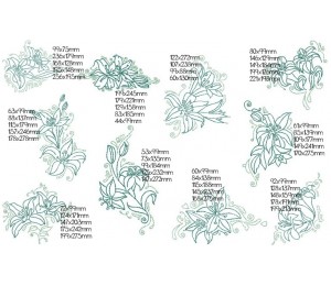 Stickserie - Lilien Lineart